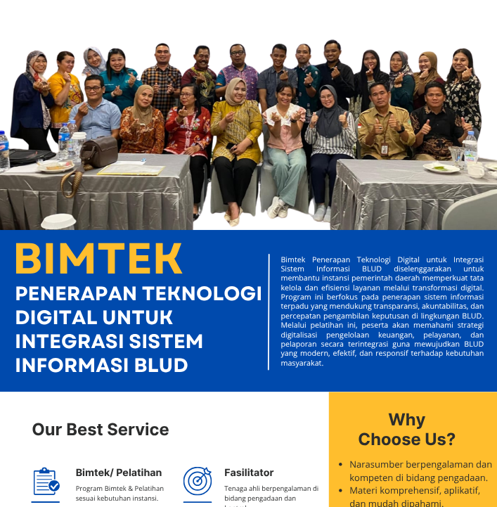 Penerapan teknologi digital untuk integrasi sistem informasi BLUD memperkuat layanan publik, efisiensi operasional dan transparansi keuangan unit layanan daerah.